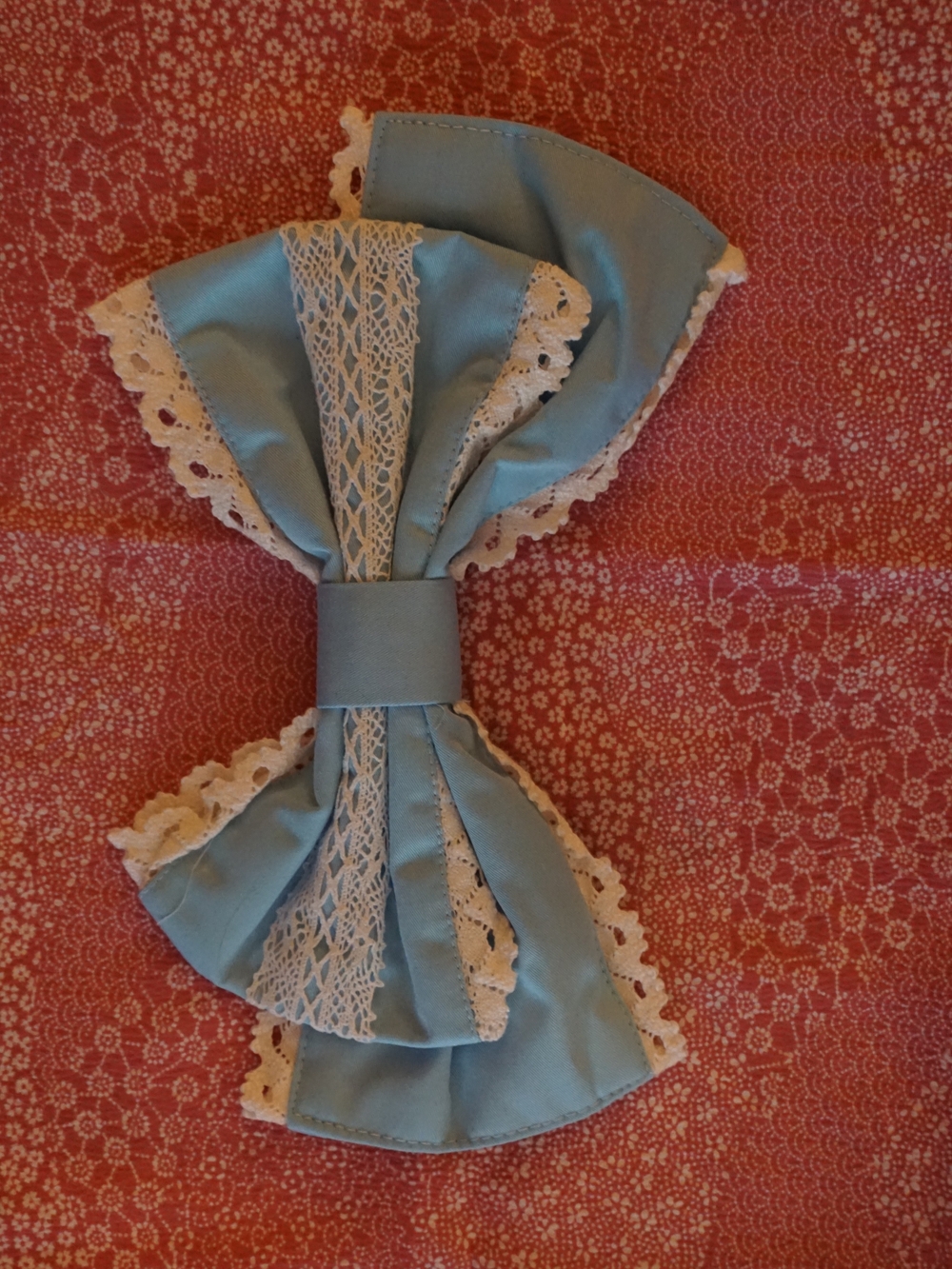 Charlotta Light Blue Sweet Lolita Lace-Trim Dress Bow - Women Dresses Accessory - Picture 4 of 11